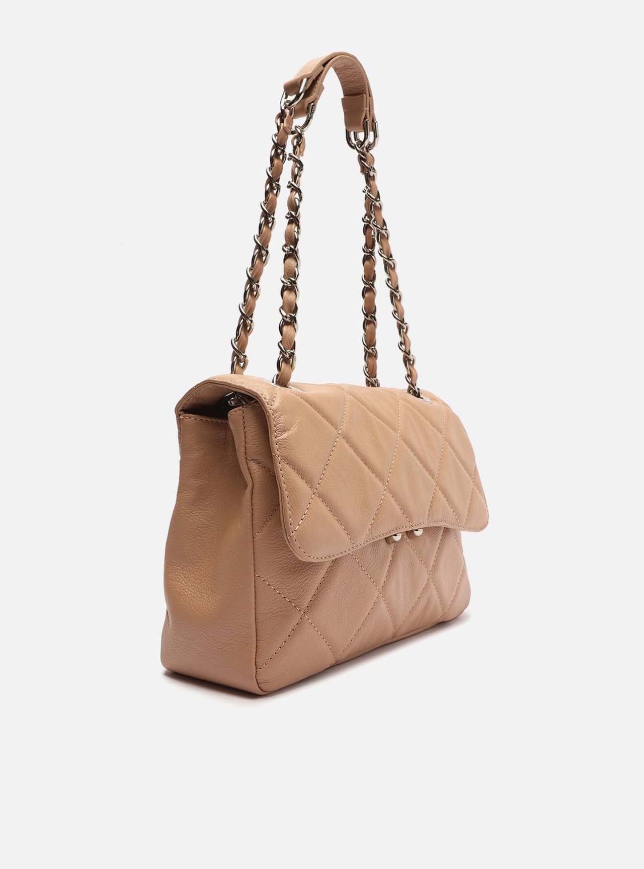 Bolsa Tiracolo Nude Couro Mizz Média — foto 5