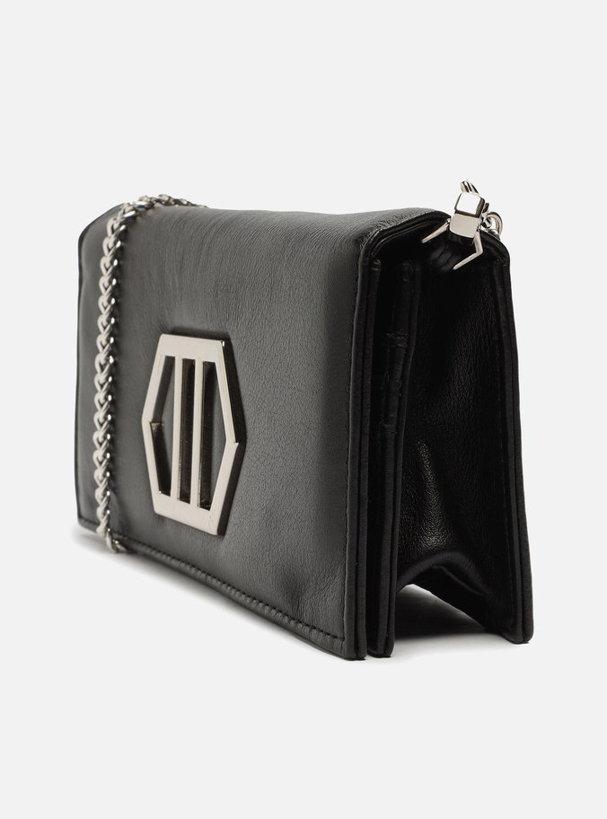 Bolsa Clutch Preta Couro Luana Pequena