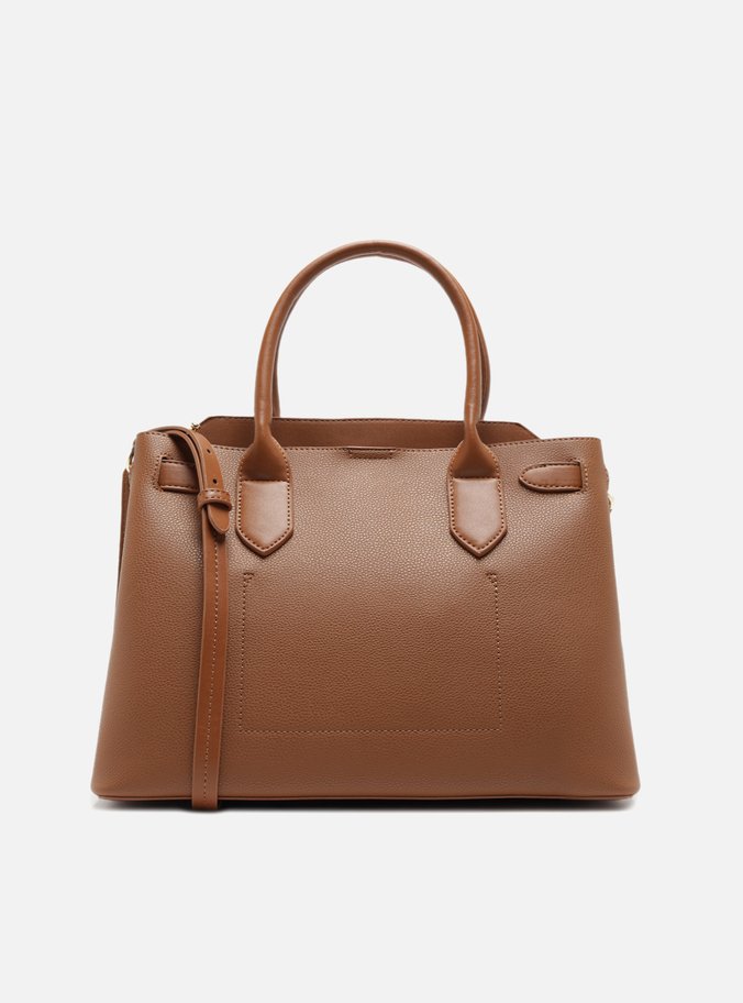 Bolsa Tote Marrom Grande Encaixe Metal