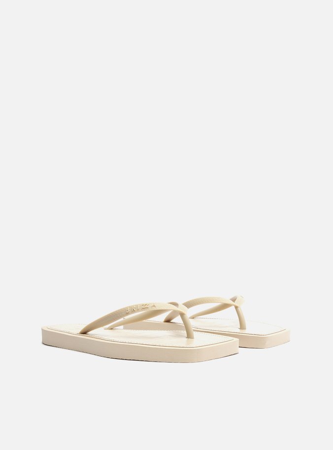 Chinelo de Dedo Off-White Square Palmilha Croco