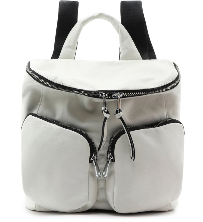 Mochila Couro Greta Bolsos Grande Geada
