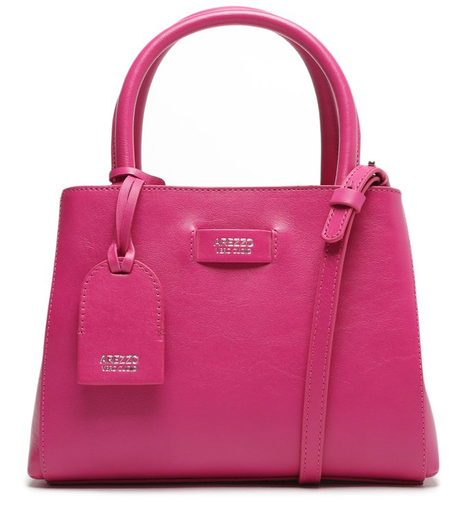 Bolsa Tiracolo Rosa Couro Estruturada Fancy Pink