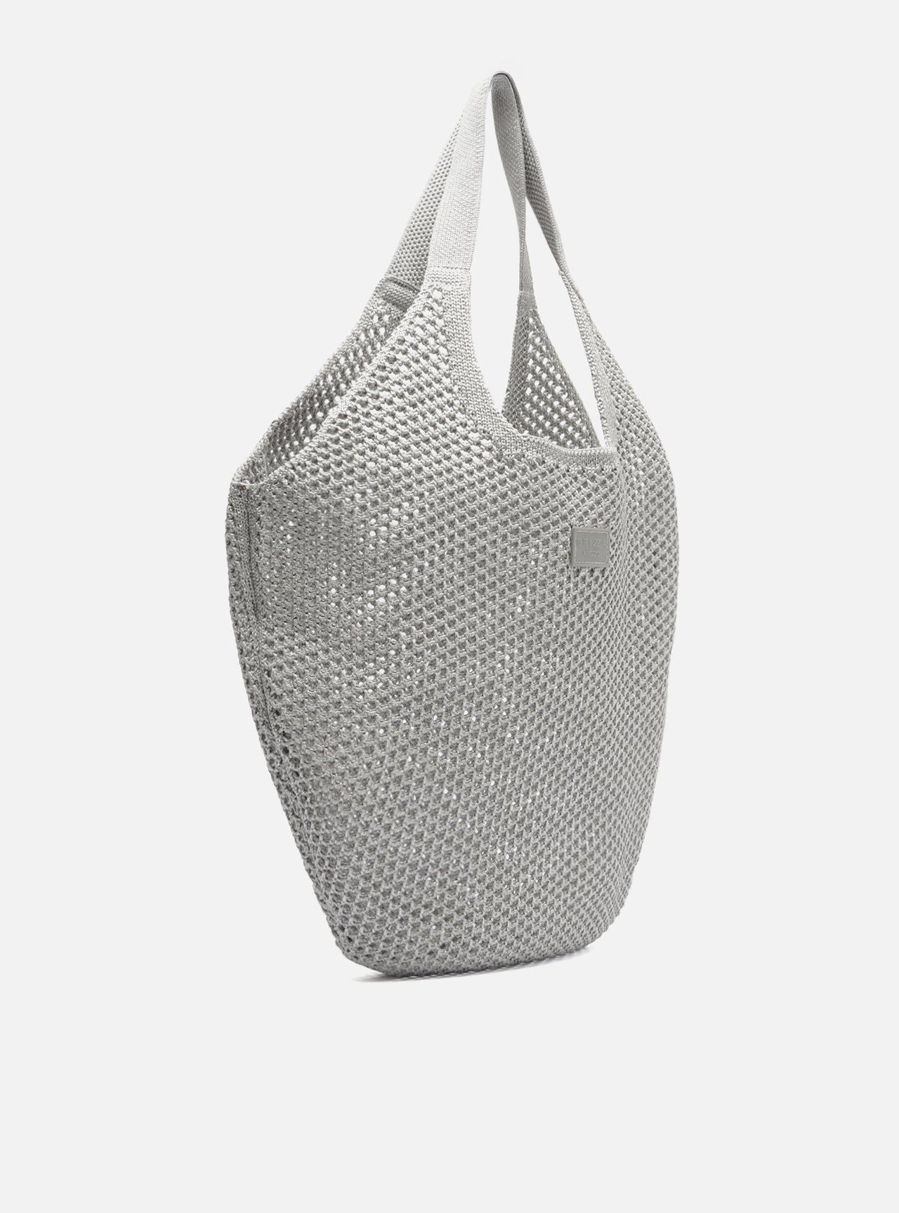 Bolsa Shopping Prata Crochê Mayra Glam Grande — foto 5