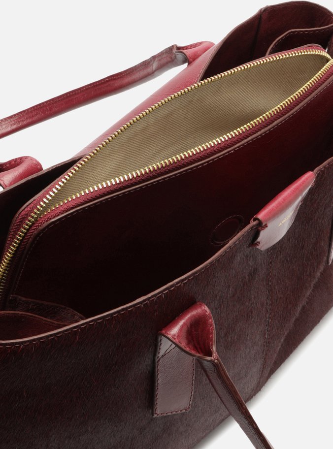 Bolsa Shopping Vermelha Pelo Couro Grande