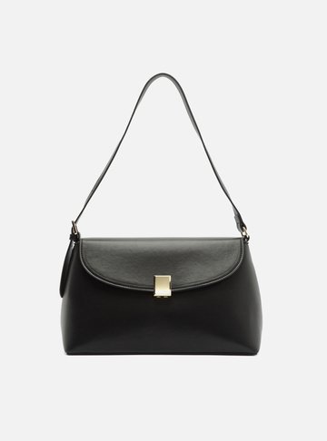 Bolsa Tiracolo Preta Média Metal