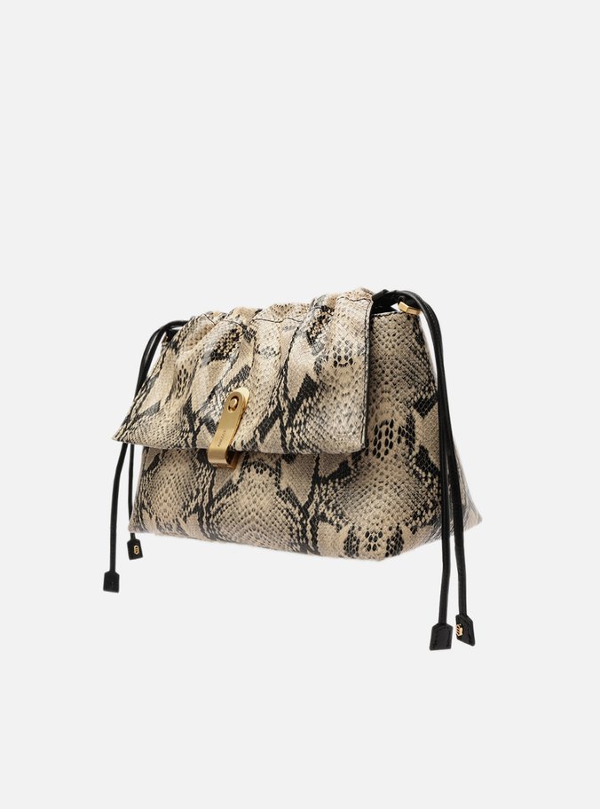 Bolsa Tiracolo Snake Couro Média Peça Metal