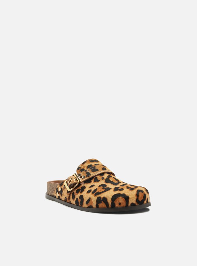 Clog Sabot Animal Print Rasteira Fivela