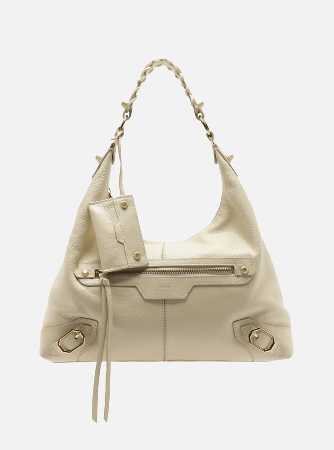 Bolsa Hobo Off White Couro Média Alça Tressê
