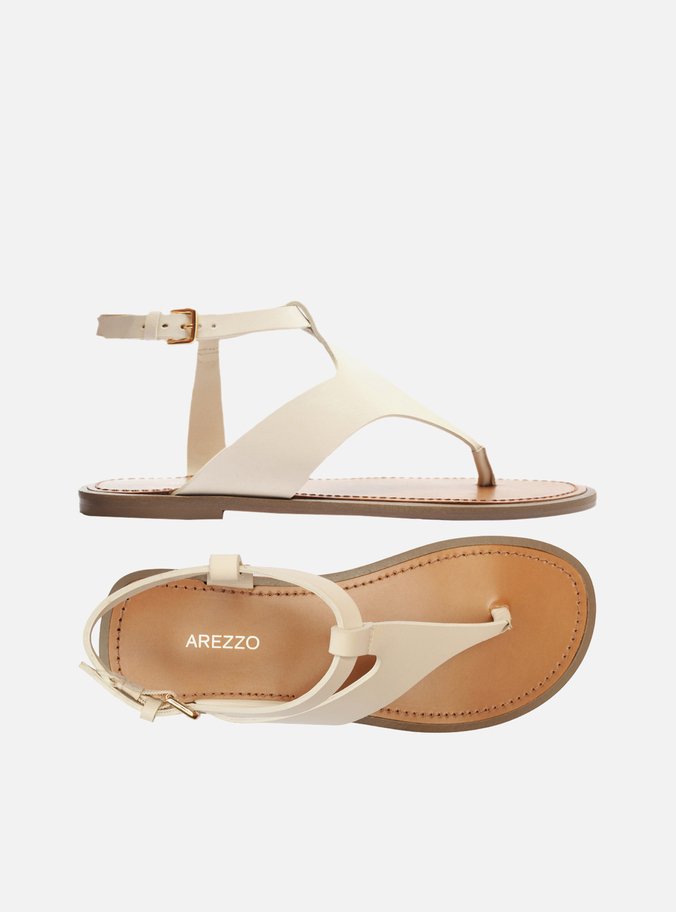 Sandália Rasteira Off-White Tira Larga Couro
