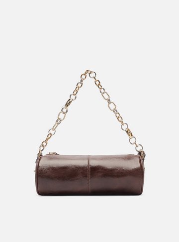 Arezzo — Bolsa Shoulder Marrom Couro Média Corrente Elos