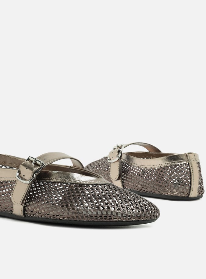 Sapatilha Bronze Tela Fivela