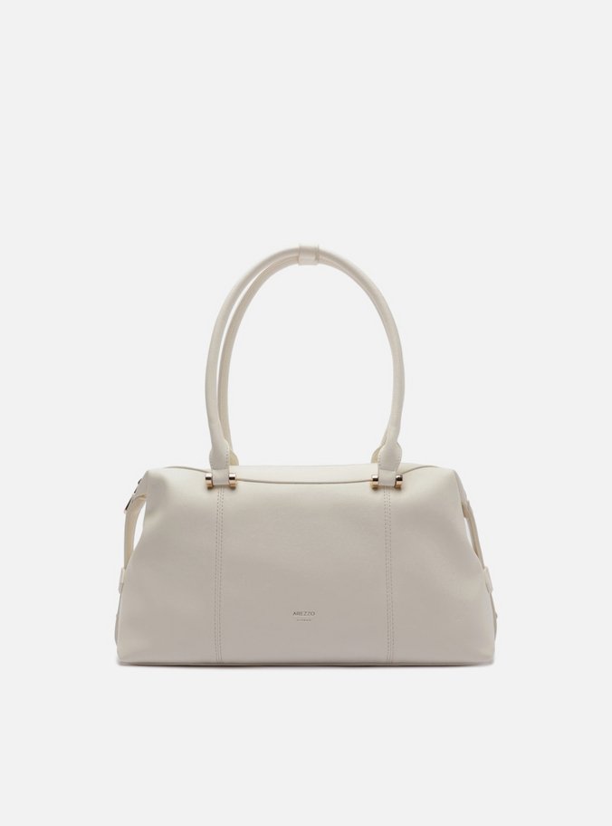 Bolsa Hobo Off White Couro Média Metais