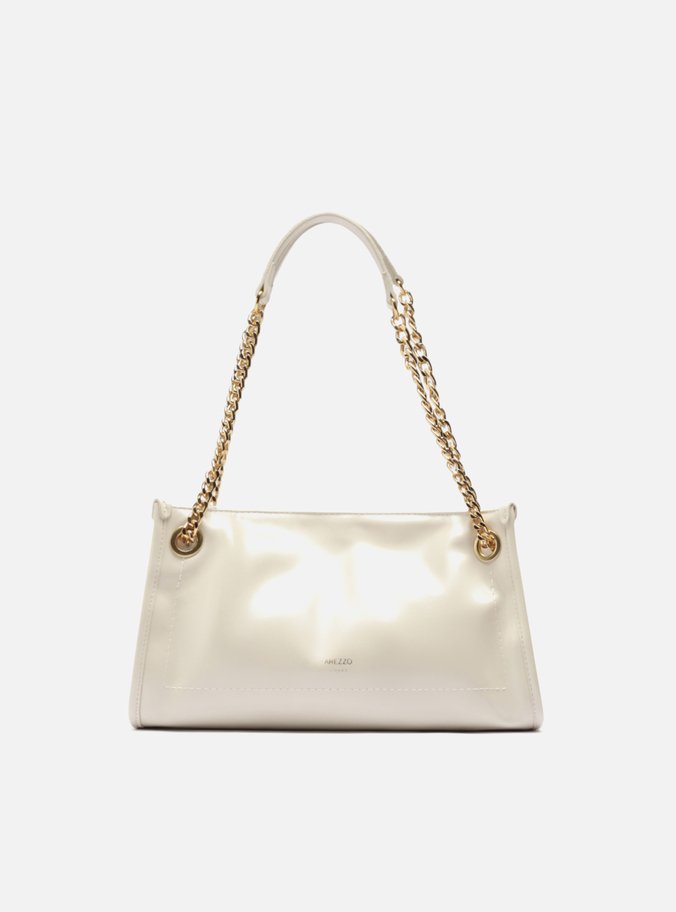 Bolsa Tiracolo Off White Média Alças Correntes