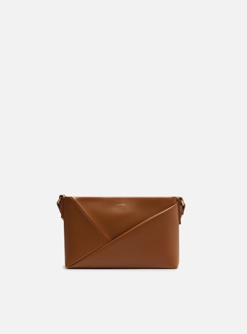 Bolsa Tiracolo Marrom Giorno Pequena Recortes