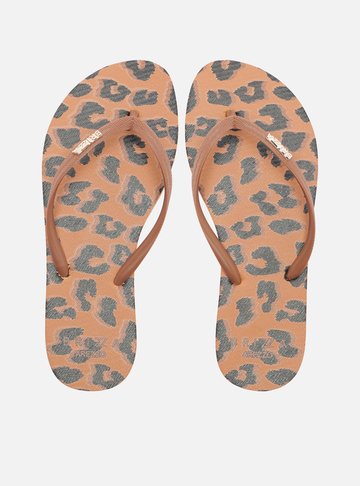 Chinelo de Dedo Marrom Animal Print Essential