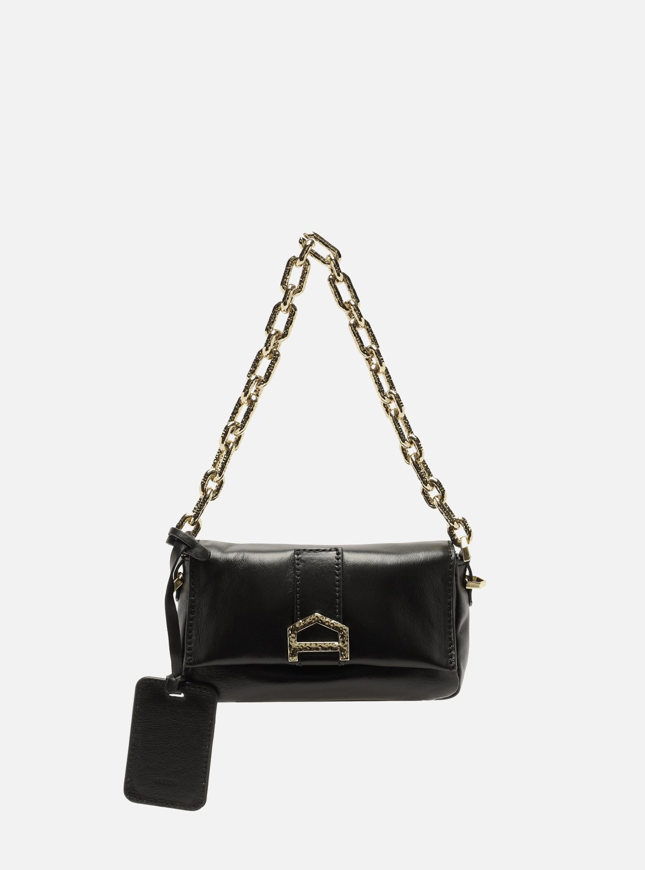Bolsa Tiracolo Preta Couro Pequena — foto 1