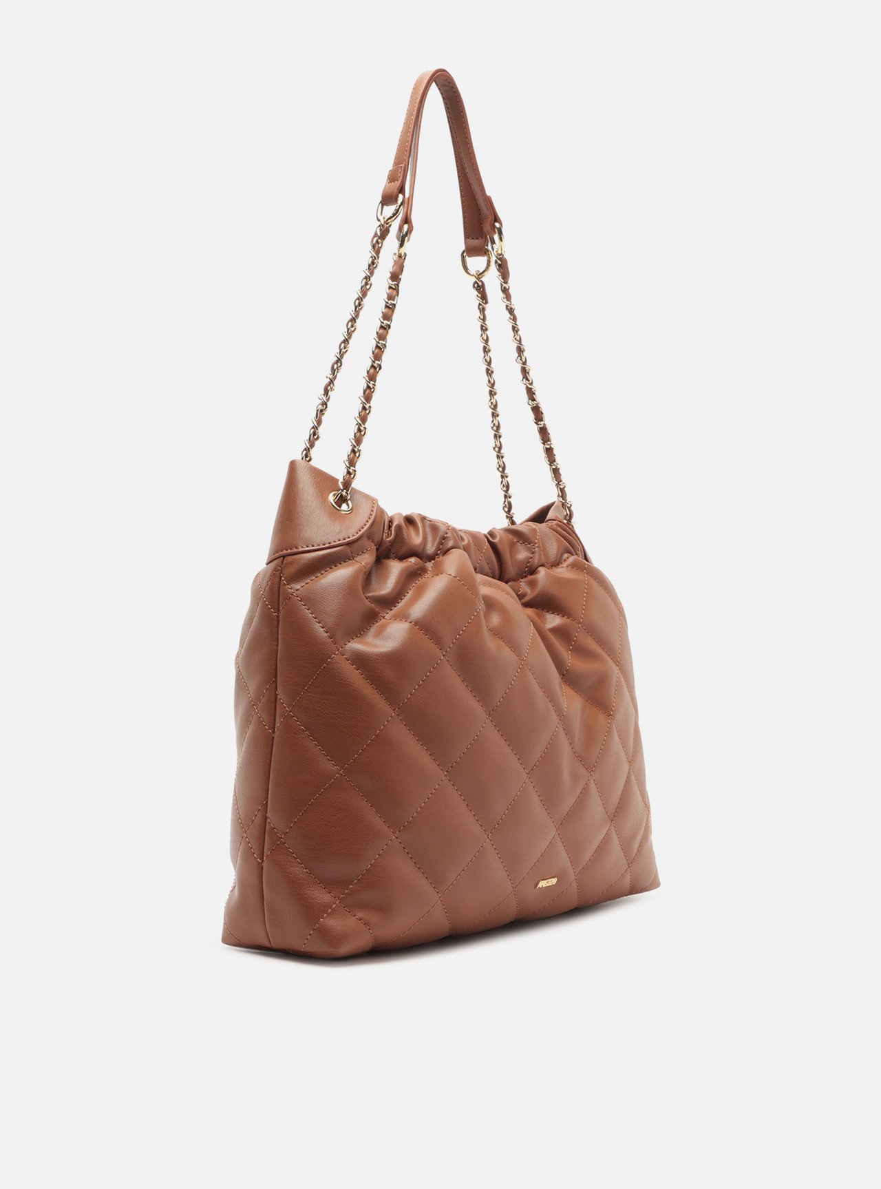Bolsa Tiracolo Marrom Grande Matelassê Corrente — foto 5