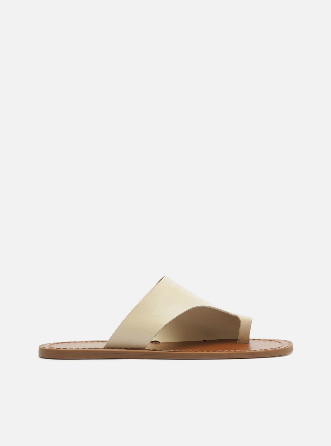Sandália Rasteira Off-White Couro Semi Coberta — foto 1