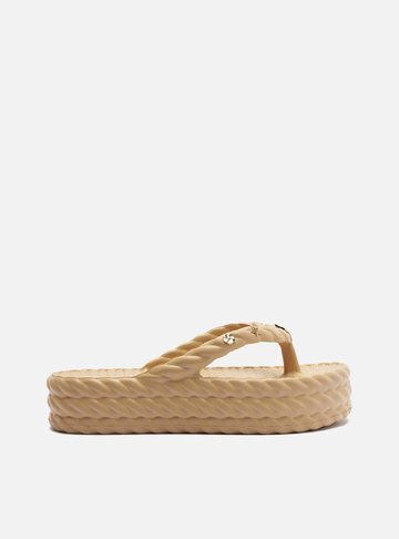 Arezzo — Chinelo Nude Flatform Marrocos Metais Brizza