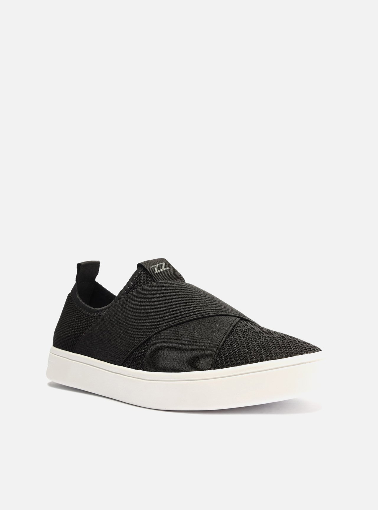 Tênis Slip On Preto Tecido Elásticos — foto 2