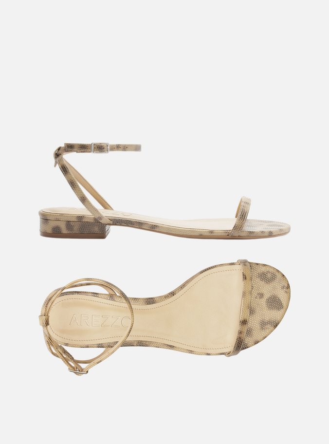 Sandália Rasteira Animal Print Tiras Finas Esther