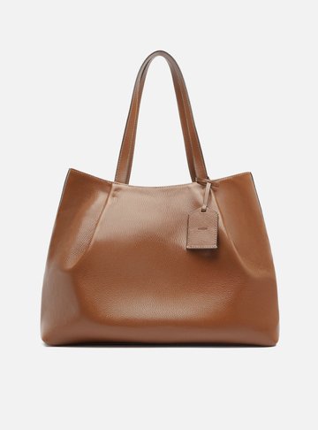 Arezzo — Bolsa Shopping Marrom Couro Grande