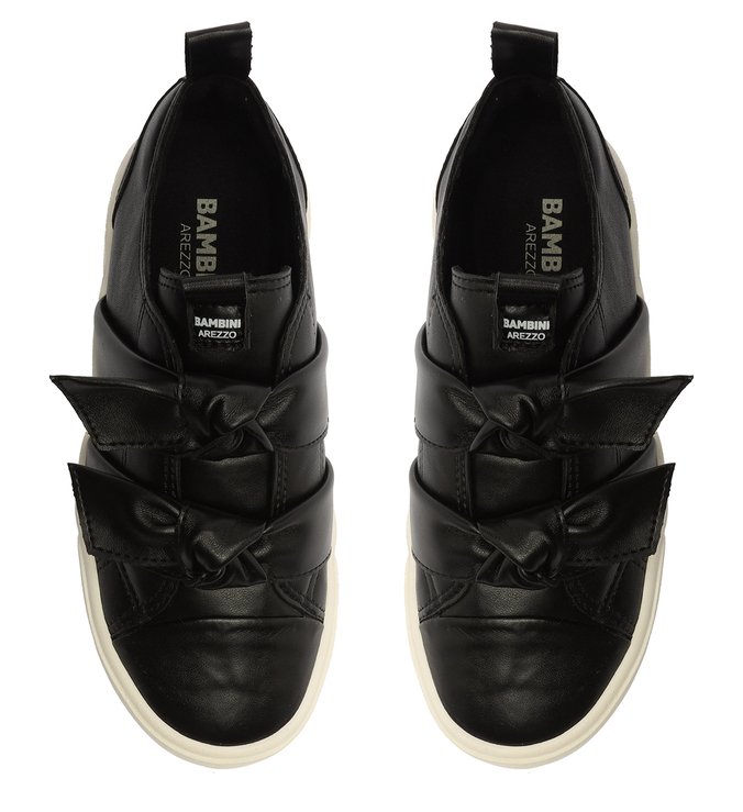 Tênis Infantil Slip On  Preto Laço