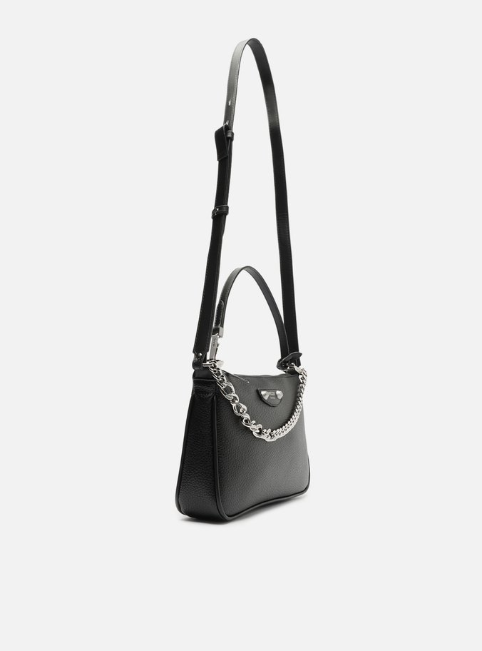 Bolsa Tiracolo Preta Pequena Corrente Tag