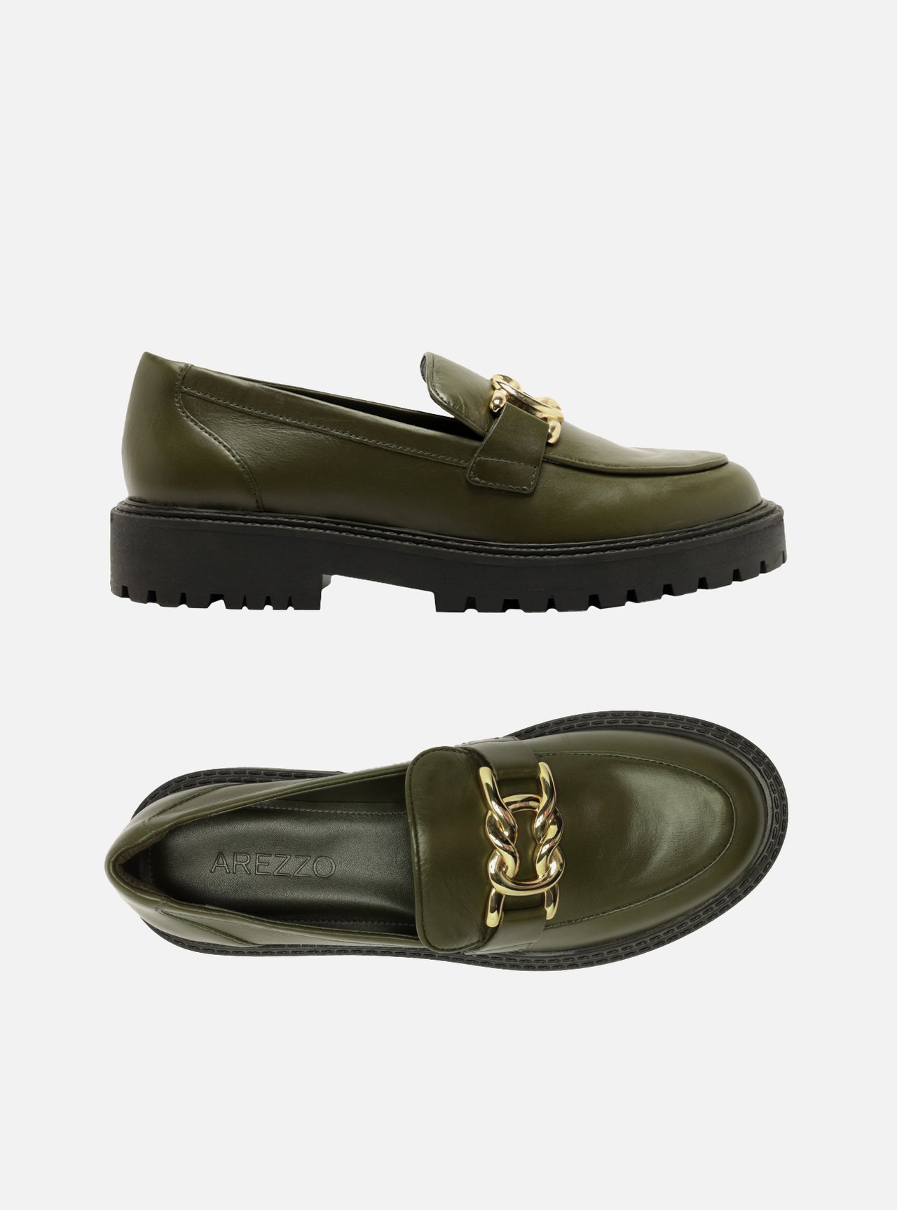 Mocassim Verde Couro Sola Tratorada Metal — foto 6