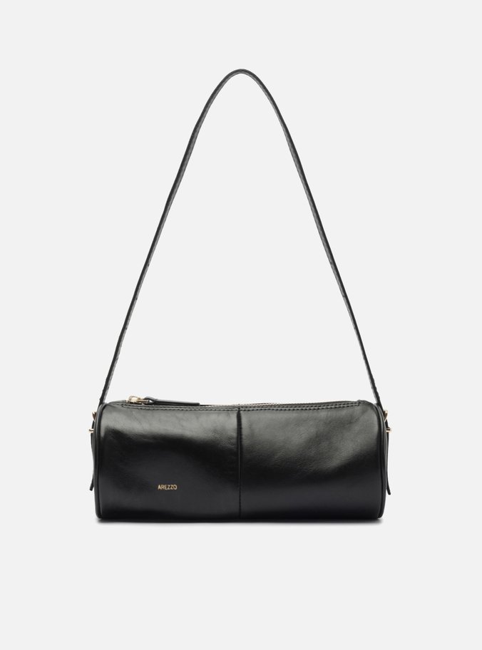 Bolsa Shoulder Preta Couro Media
