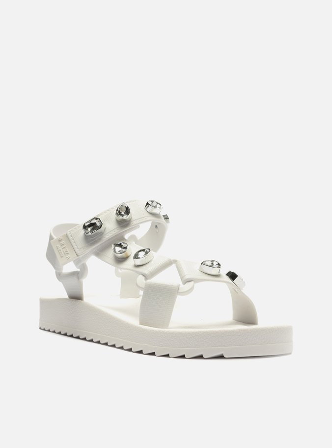Sandália Papete Branca Diamond Brizza