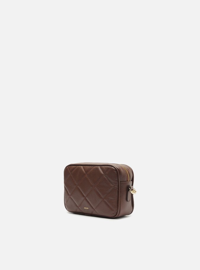 Bolsa Tiracolo Marrom Couro Matelassê Pequena