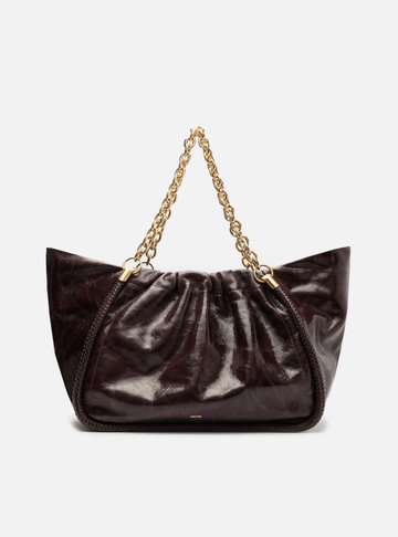 Bolsa Shopping Marrom Couro Worn Grande