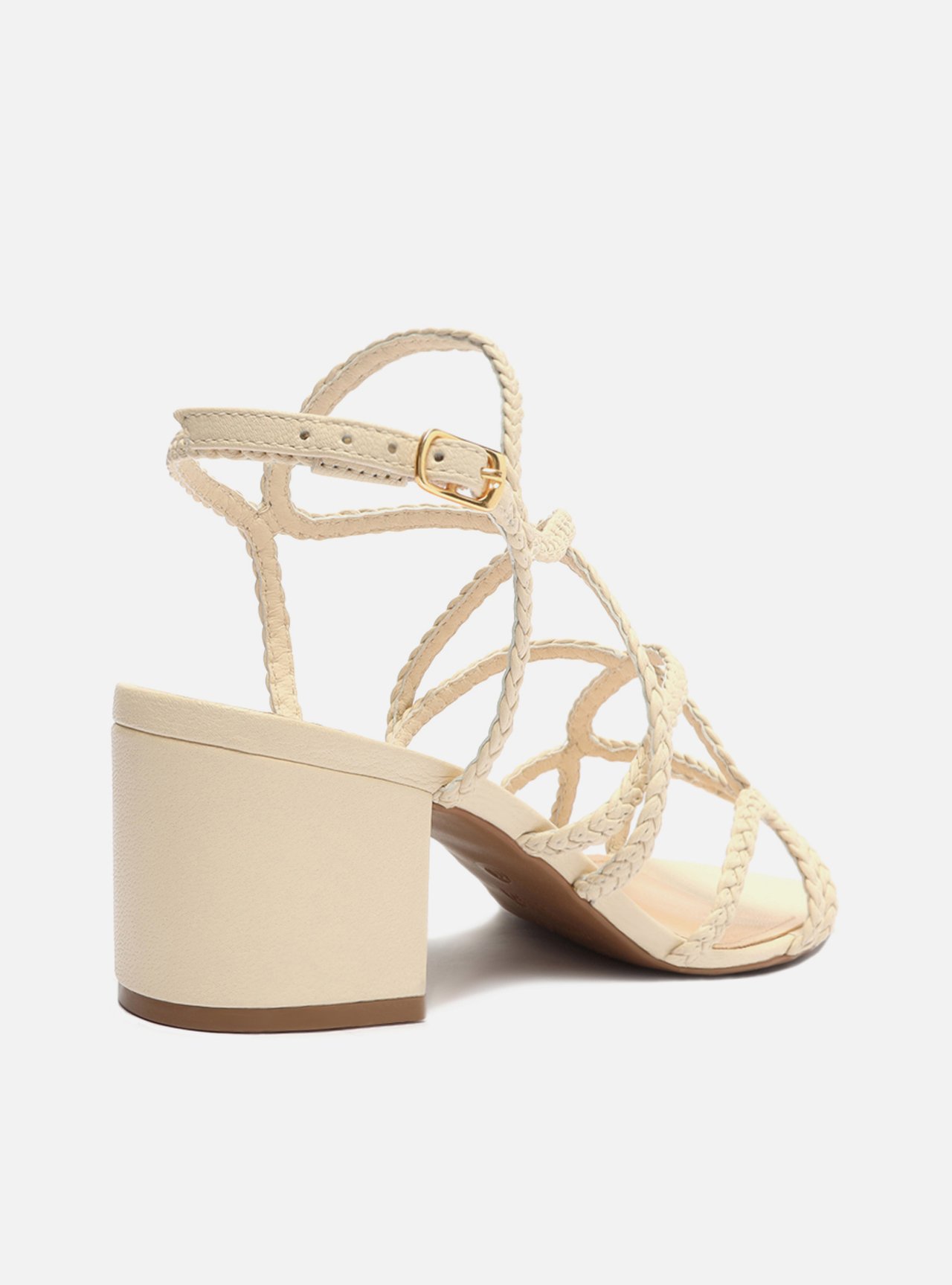 Sandália Off-White Salto Bloco Multi Tiras Trançada — foto 3