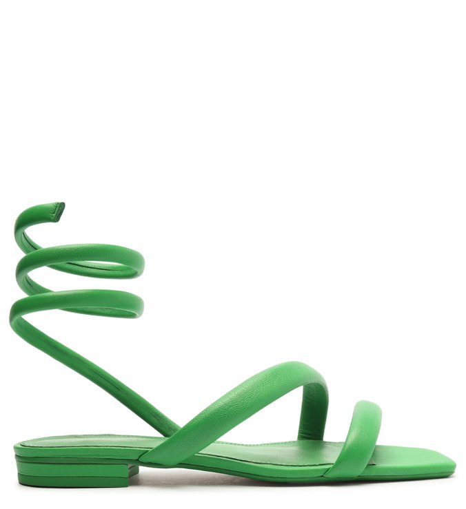 Sandália Rasteira Verde Espiral Sienna