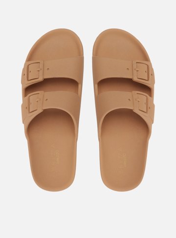 Chinelo Slide Marrom Fivelas Brizza