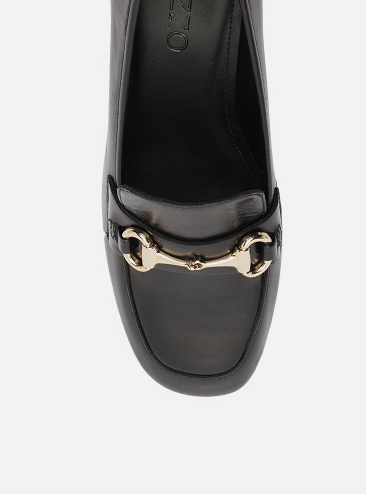 Loafer Preto Couro Salto Bloco Bridão — foto 5
