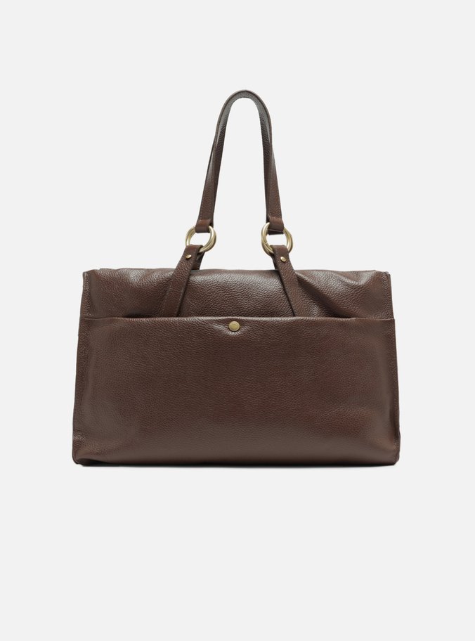 Bolsa Shopping Marrom Couro Cora Grande