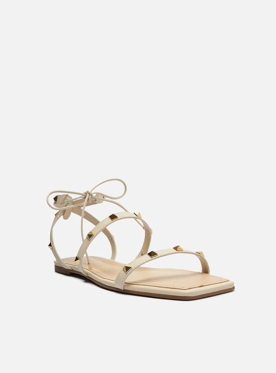Sandália Rasteira Off-White Amarração Spikes