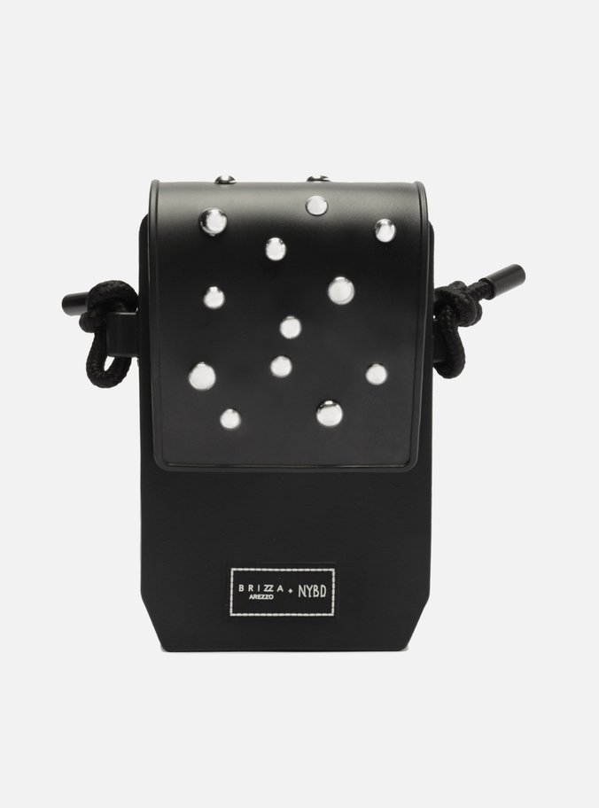 Bolsa Tiracolo Preta Aplicações Pequena Brizza