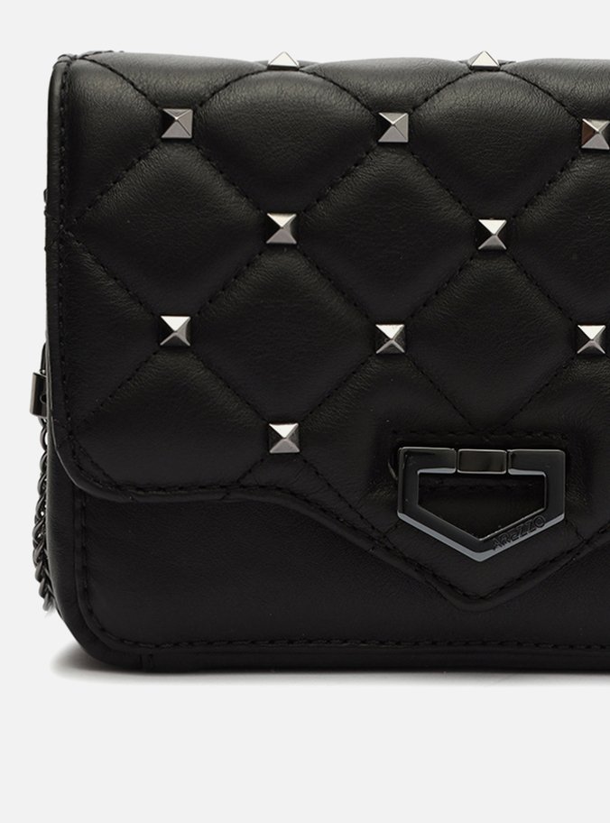Bolsa Tiracolo Preta Couro Thai Pequena