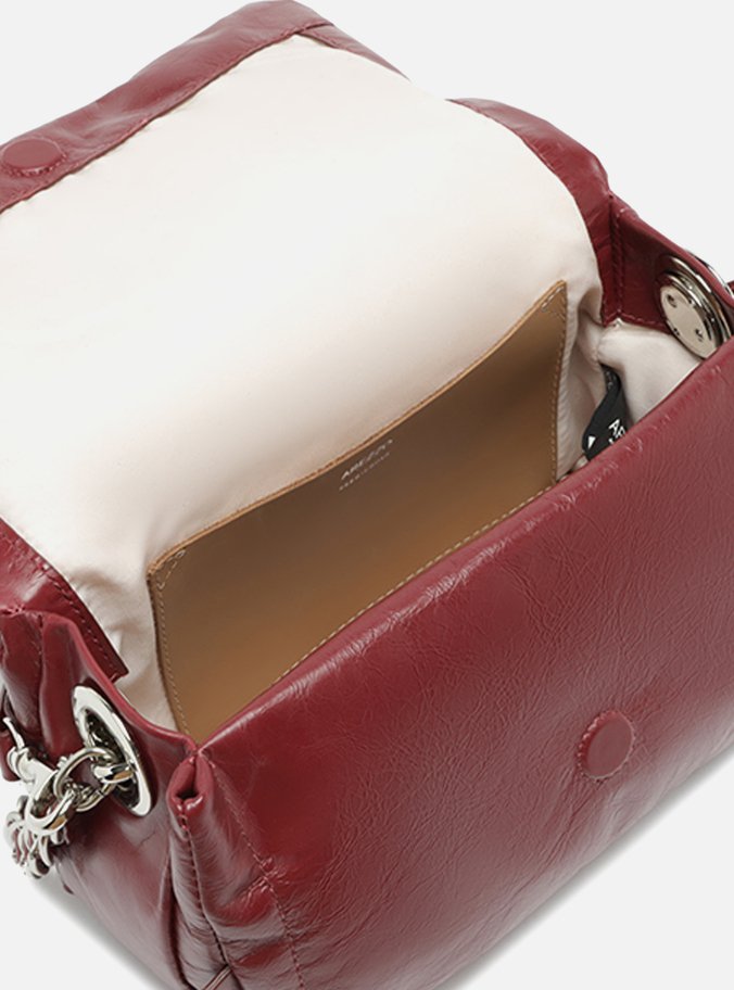 Bolsa Vermelha Couro Tiracolo Média