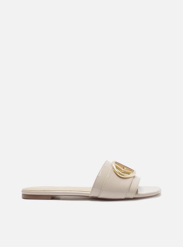 Rasteira Nude Verniz Slide Metal
