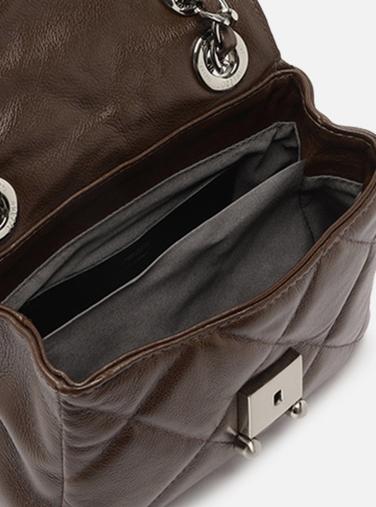 Bolsa Tiracolo Marrom Cocoa Couro Mizz Pequena — foto 4