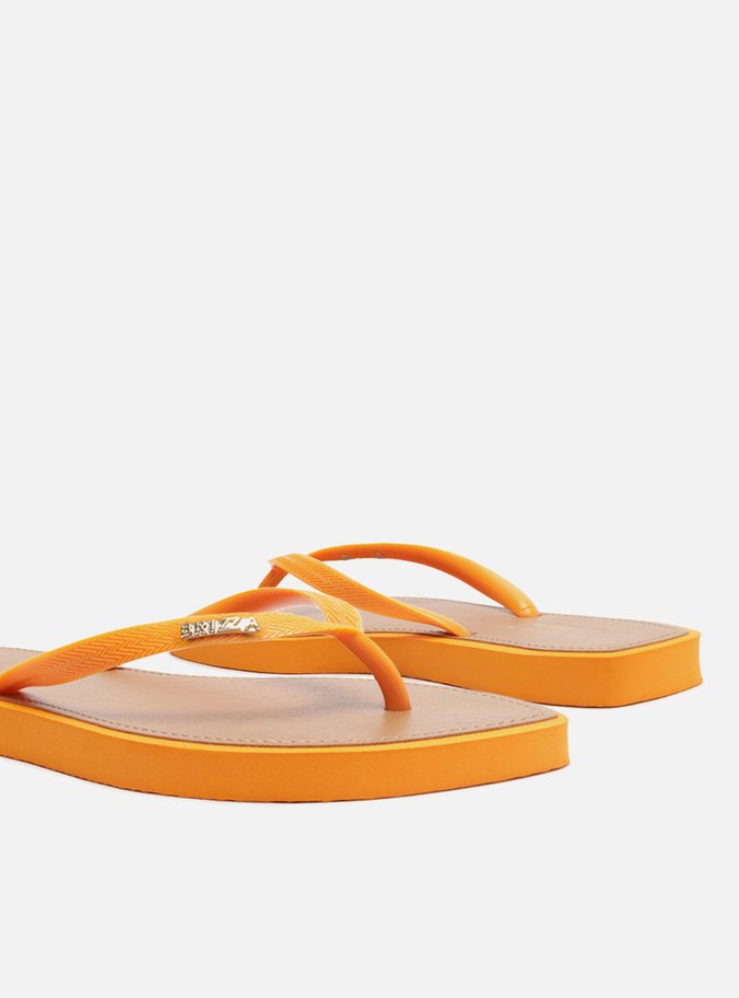 Chinelo de Dedo Laranja Leaf Recouro Brizza