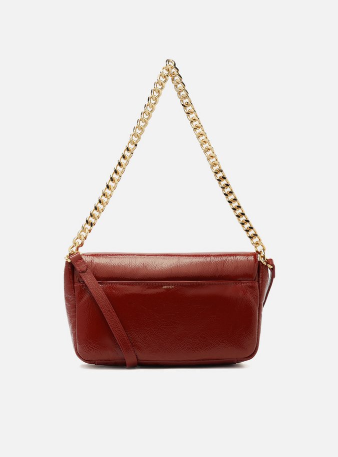 Bolsa Tiracolo Vermelha Couro Média Puffer