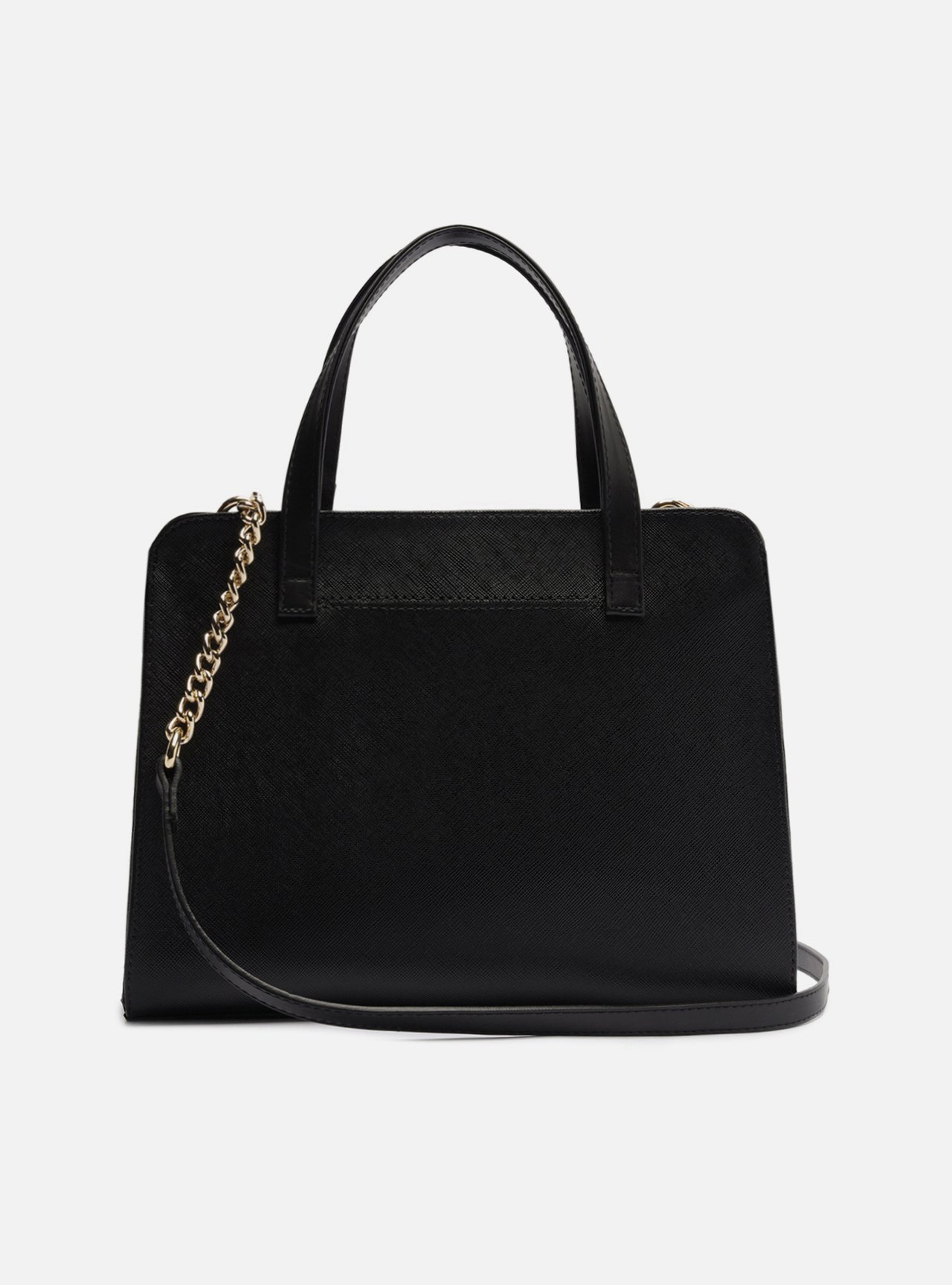 Bolsa Tote Preta Texturizada Grande Corrente — foto 3