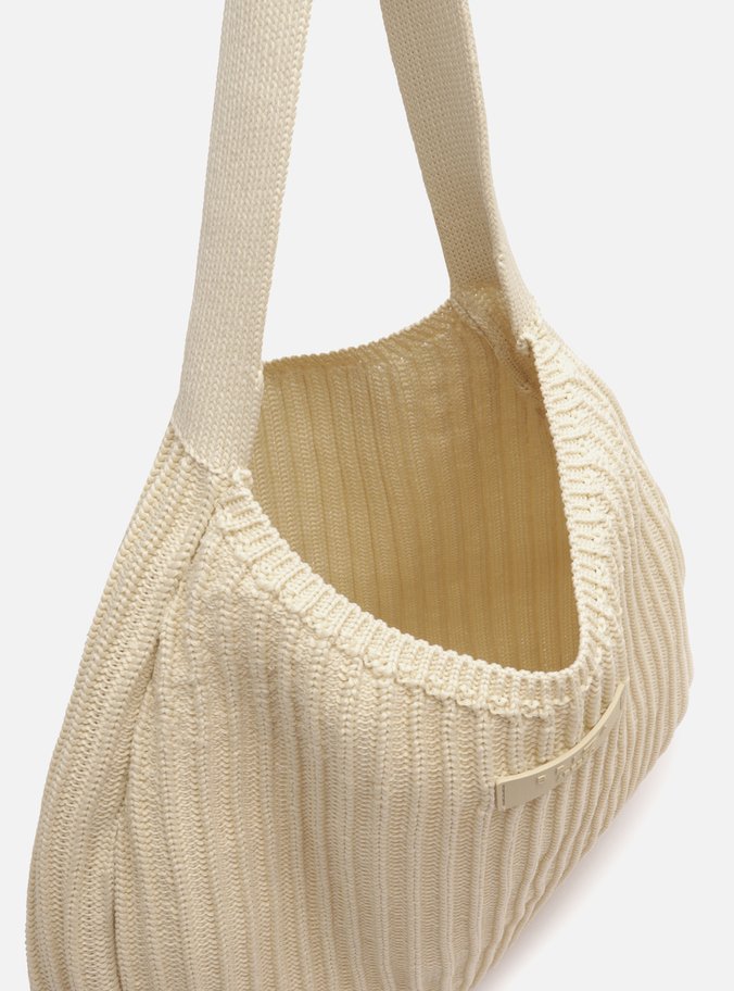 Bolsa Shopping Crochê Off-White Grande Brizza