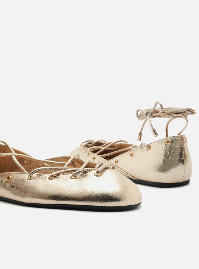 Sapatilha Ballerina Dourada Amarração