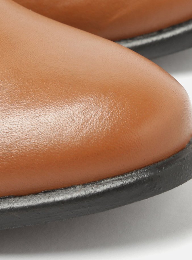 Bota Nude Cano Médio Salto Baixo